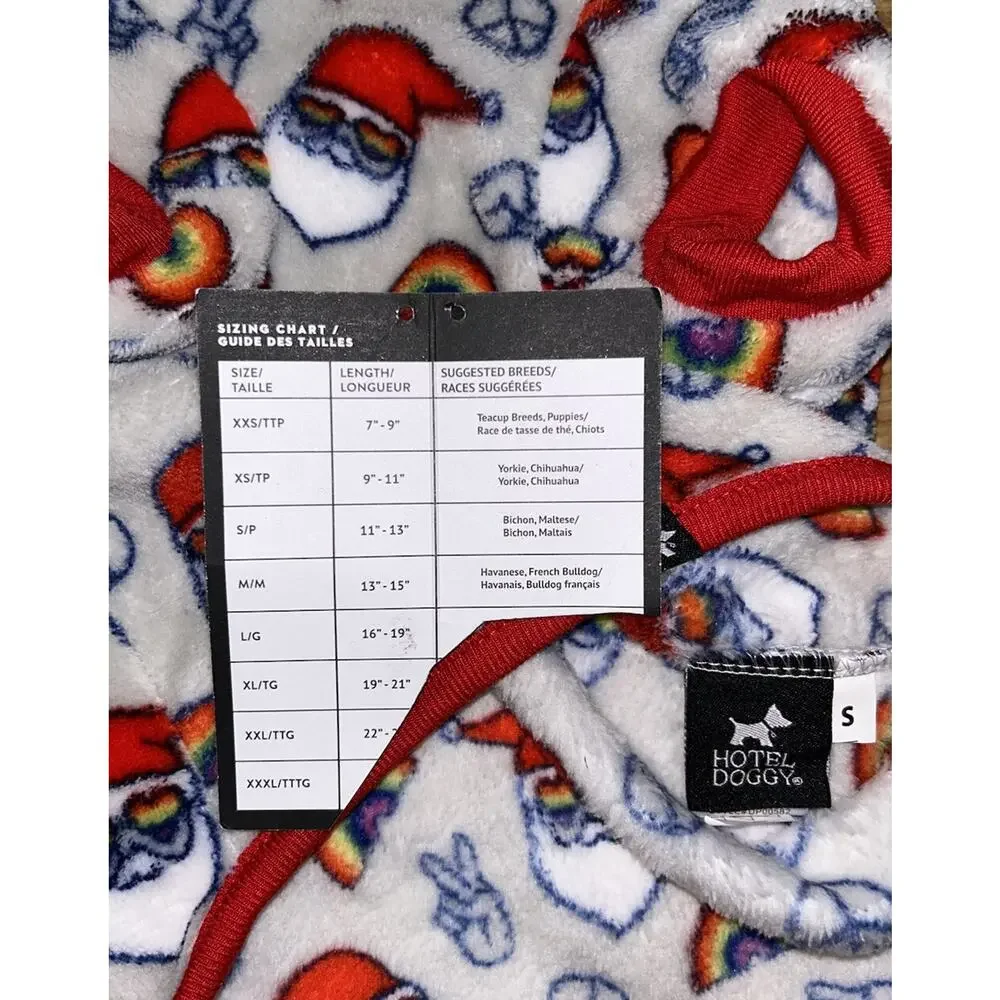 hotel doggy Size S rainbow Santa clause pajamas